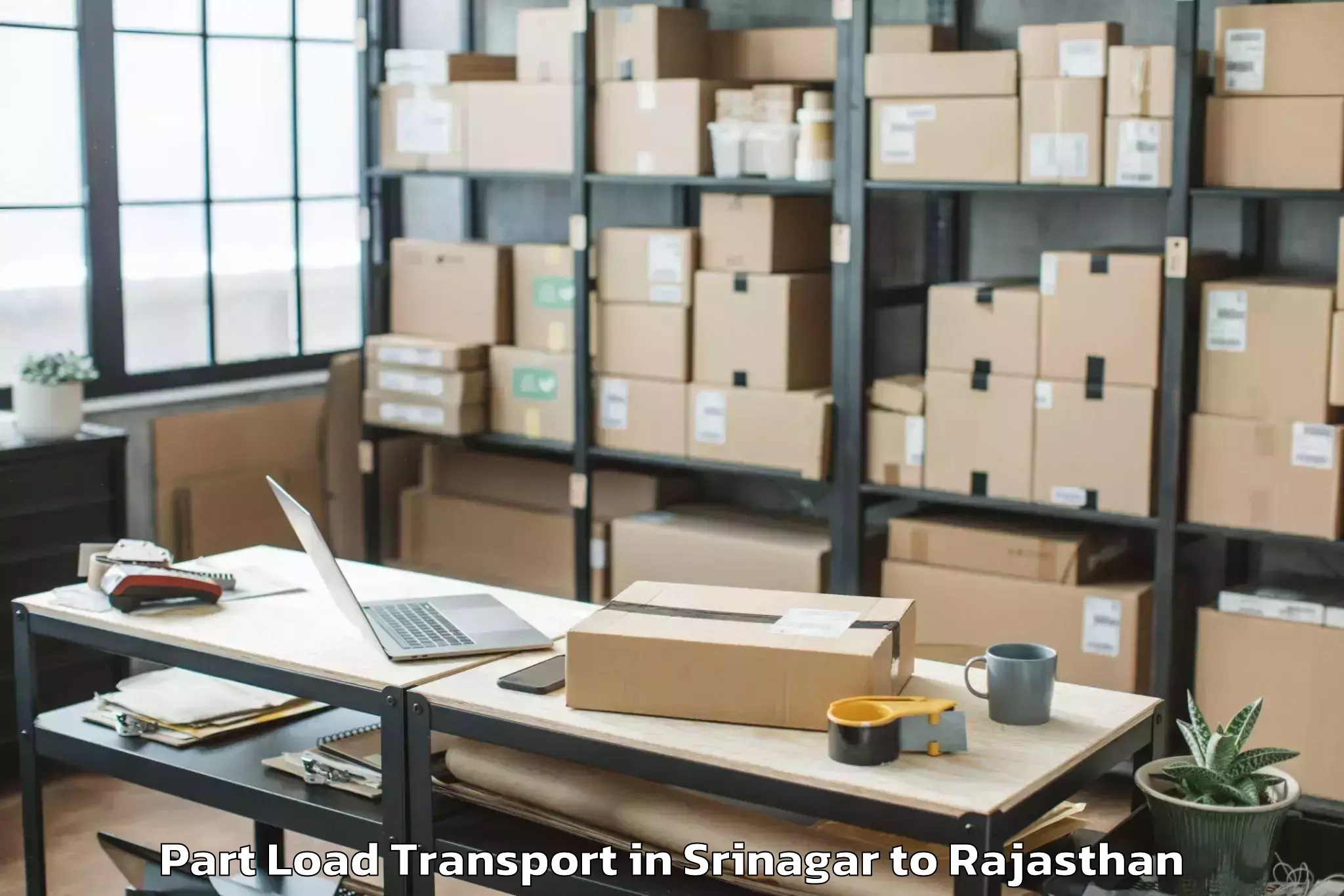 Easy Srinagar to Parbatsar Part Load Transport Booking